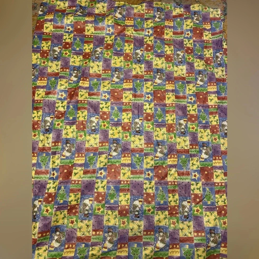 Sango Sweet Shoppe Christmas Oblong Tablecloth Flannel Backed Vinyl Sue Zipkin